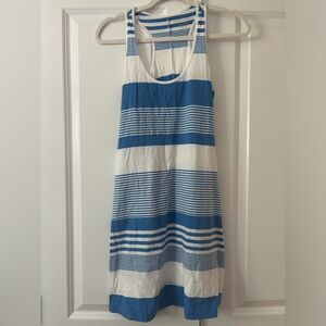 Lilly Pulitzer Melle Trapez Striped Tank Dress in Bay Blue Coconut, Size XS